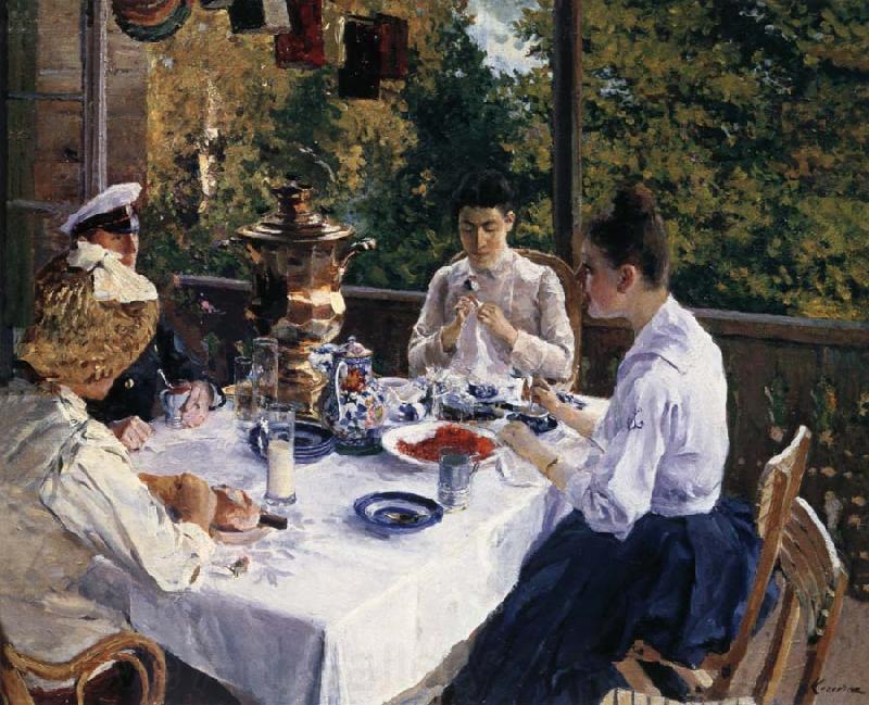Konstantin Korovin Have tea France oil painting art